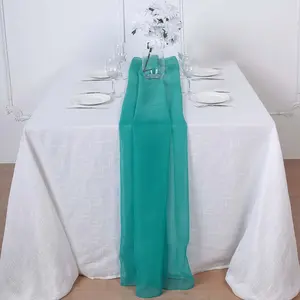 Chiffon Table Runner 6ft Turquoise - Lightweight Table Linen