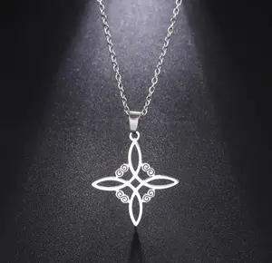 Witch Knot Necklace small Witchcraft Celtic Knot Charm Pendant Protection Amulet