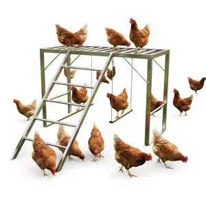 Chicken Perch for Coop with Swing Set, Roosting Bars with Ladder for Chickens in Coop, Chicken Run Accessories Toy for Pet's Health & Happy