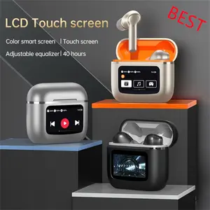 HOT Wireless Earbuds with LCD Touch Screen Display  Smart Noise-Canceling Sleep-Aid Earphones  Ergonomic Design  40-Hour Long Battery Life  Rechargeable Lithium Polymer Battery  Includes Charging Case and Data Cable