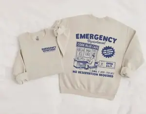 Emergency Department Sweatshirt, Code Blue Cafe Nurse Shirt, Funny ER Nurse Crewneck, Hospital Staff Gift, Healthcare Worker Sweatshirt