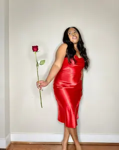 Red Satin Dress