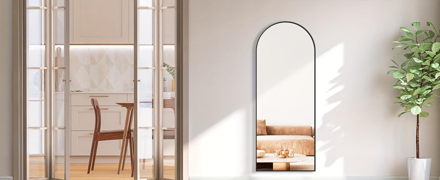 LUXEHAEVEN Full Length Arched/Rect Mirror with Stand