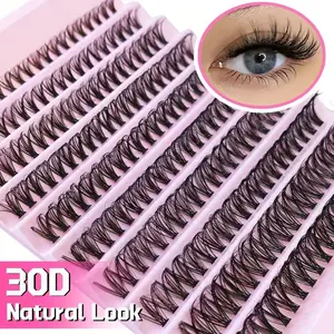 Individual Lashes 8-16mm, 200pcs/box Natural Look Cluster Lashes, Natural Curling Eye Makeup Strip Lashes, Individual Eyelash for Lashes Extension