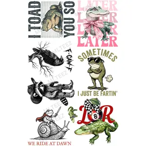 I TOAD YOU SO PREMADE GANGSHEET - 22X36 DTF TRANSFERS - DIRECT TO FILM