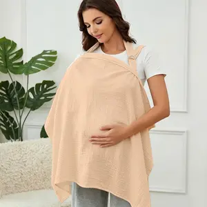 1Pc Breastfeeding Cover, 4-in-1 Nursing Apron for Mom, Breathable Stroller Cover & Car Seat Canopy, Privacy Nursing Shawl for Newborn, Maternity