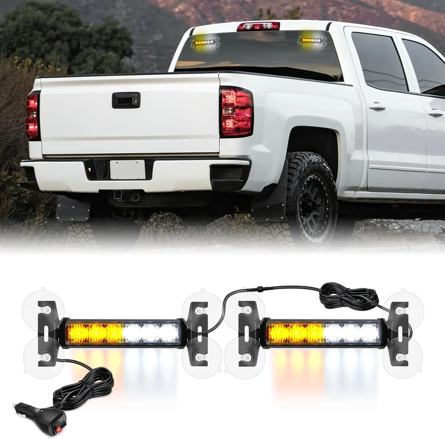 Nilight 12LED Traffic Advisor Strobe Lights 2 Inches Amber White Safety Dash Front/Rear Windshield Flashing Light for Cars Trucks  Firefighter Plow Construction Vehicles Autos  dealsforyoudays, Led Light Bar, Strobe Light Kit