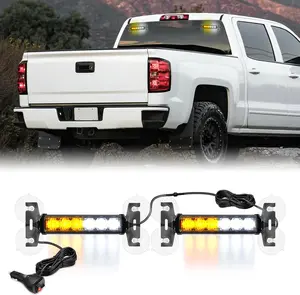Nilight 12LED Traffic Advisor Strobe Lights 2 Inches Amber White Hazard Safety Dash Front/Rear Windshield Flashing Light for Cars Trucks  Firefighter Plow Construction Vehicles Autos  dealsforyoudays