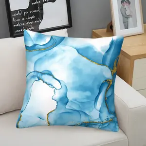 Marble Pattern Printed Throw Pillow, Modern Luxury Decorative Pillow, Soft Square Cushion with Zipper Closure, Suitable for Sofa, Living Room and Bedroom Decoration, Ideal Gift for Fluid Art Lovers