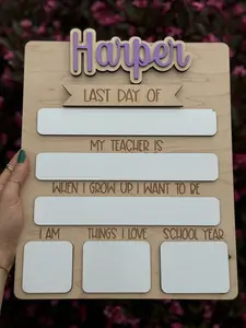 Personalized First Day of School Name Sign, Back to School memory, School milestone board, Gift for Kid, photo prop, kindergarten, Pre-K