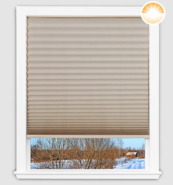 Easy Lift Fabric Pleated Light Filtering Shade - Natural