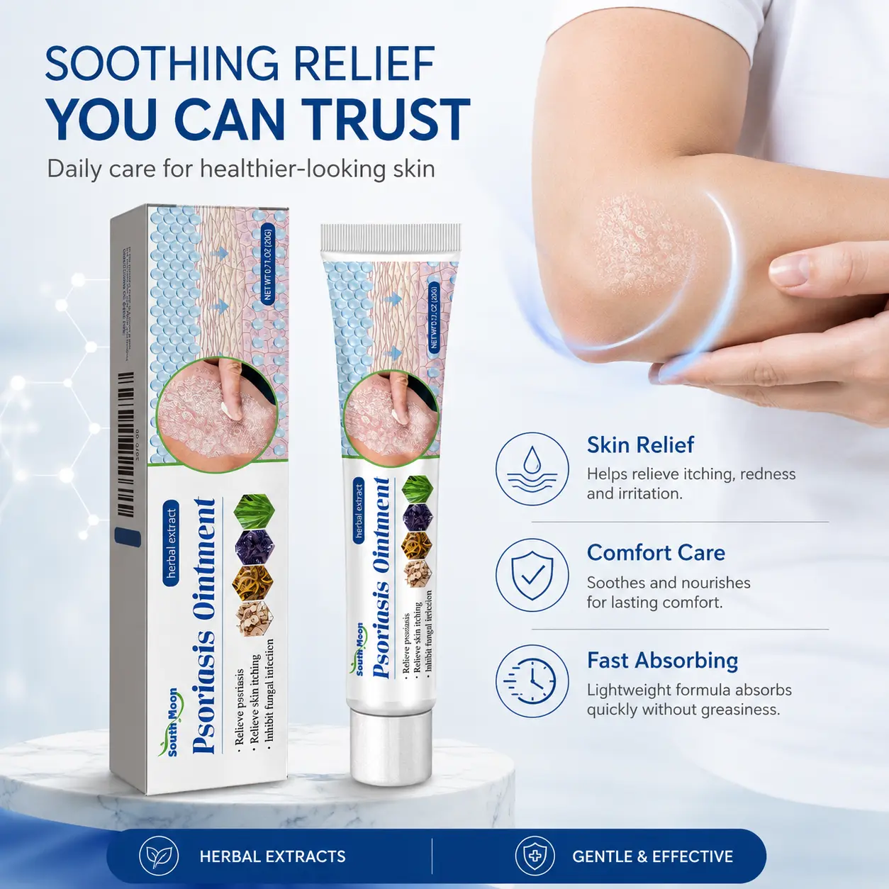 All-Natural Soothing Antifungal Cream | Plant-Based Treatment for Ringworm & Jock Itch | Gentle Relief for Eczema, Psoriasis & Rashes | Fast-Acting Skin gel Repair Formula