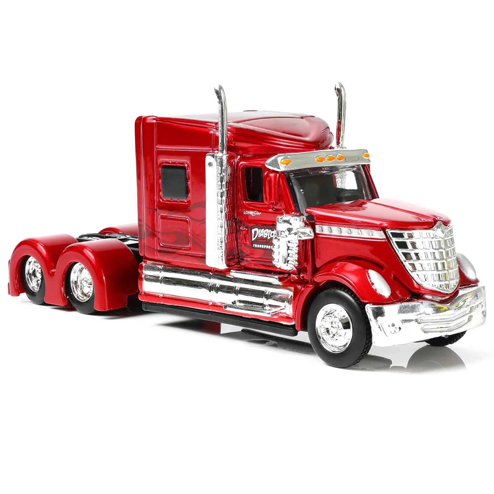 Lonestar 1/64 Scale International Heavy Truck Semi Trailer Head Collectible Model - Alloy Metal Die Cast Vehicles Toy for Kids & Adults, Children Semi Truck