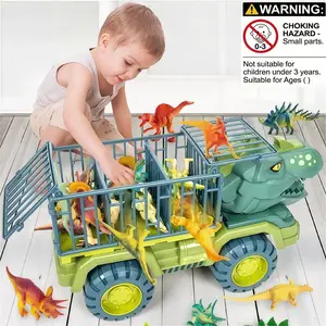 Dinosaur Engineering Car Transport Truck Digging Machine, Family Parent-Child Interactive Toy Gift for Boys, Random Color & Stickers Included Wheel, Truck Stuff