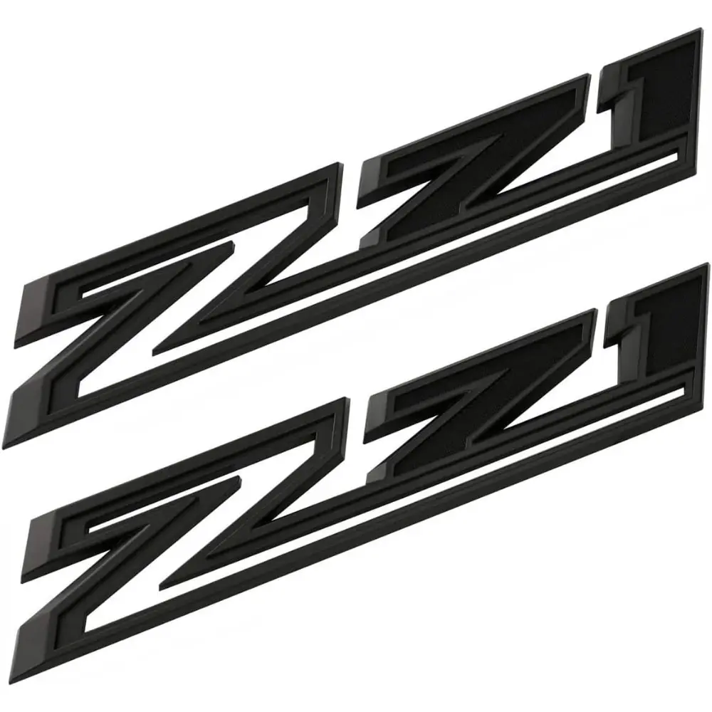 All Black 2-Pack 2019-2024 OEM Z71 Emblems Side Decals Badges, Decals for Trucks, Compatible With Silverado Z71, Part 84632695, Truck Accessories, Cars Accessories