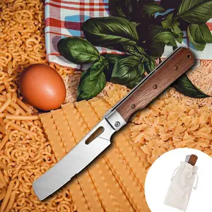 Durable Stainless Steel Kitchen Bread Knife with Wooden Handle for Bread, Ham, Steak & Produce