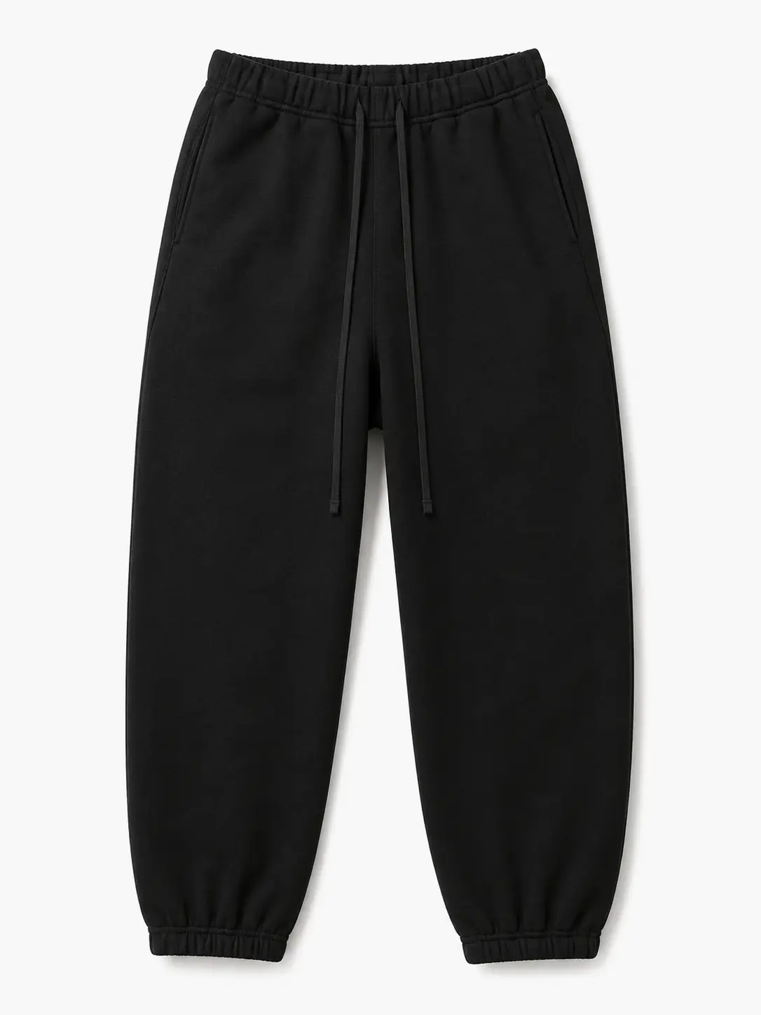 Men's Baggy Sweatpants, Essential Plain Cotton Joggers with Pockets and a Mid Waist, All-Season Athletic Menswear