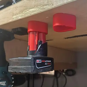 Milwaukee Wall Mounts for M12 Batteries - Durable PETG Material - Lifetime Guarantee - Secure Friction Fit - Made in USA