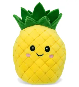DOLLIBU 4" SNUG-MOOSHIES Pineapple Plush Stuffed Toy - Super Squishy, Polyester, Fruit-Theme Toy for Kids