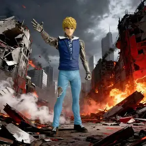 One Punch Man Role Jotaro Anime Desk Decor Trendy Room Decoration Anime Collection, Bedroom Anime Style Bookshelf Ornament, Desktop Statue