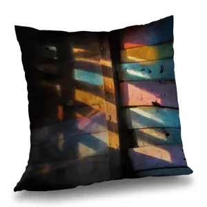 MWW C1PT14148122VP 14x14 in. Brown Polyester Twill Casting Rainbow Throw Pillow, Rainbow-Colored Standard Pillow for Home Decor, Rainbow-Colored Standard Pillows