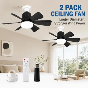 Ceiling Fan with Light 42 Inch Low Profile (Black) with Remote, Dimmable and Quiet, Indoor Use for Bedroom, Includes an Additional 350° Adjustable Light Socket Extender with Light 3500K, 1000 Lumens, Screws into E26/E27 TikTokShopBlackFriday
