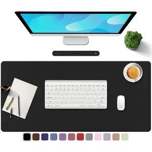 PU Leather Desk Pad with Suede Base, Multi-Color Non-Slip Mouse Pad, Waterproof Desk Writing Mat, Large Desk Blotter Protector