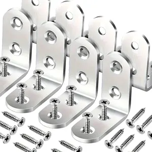 Stainless Steel L Bracket Corner Braces, 90 Degree Right Angle Metal Bracket with Screws, for Wooden Shelves, Chairs, Tables, Dressers, Furniture Assembly