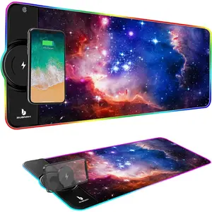 Gaming Mouse Pad, Wireless Charging, 15W Fast, Extended Large Size, 10 Lighting Modes, Office & Gaming, 31.5"X11.8"