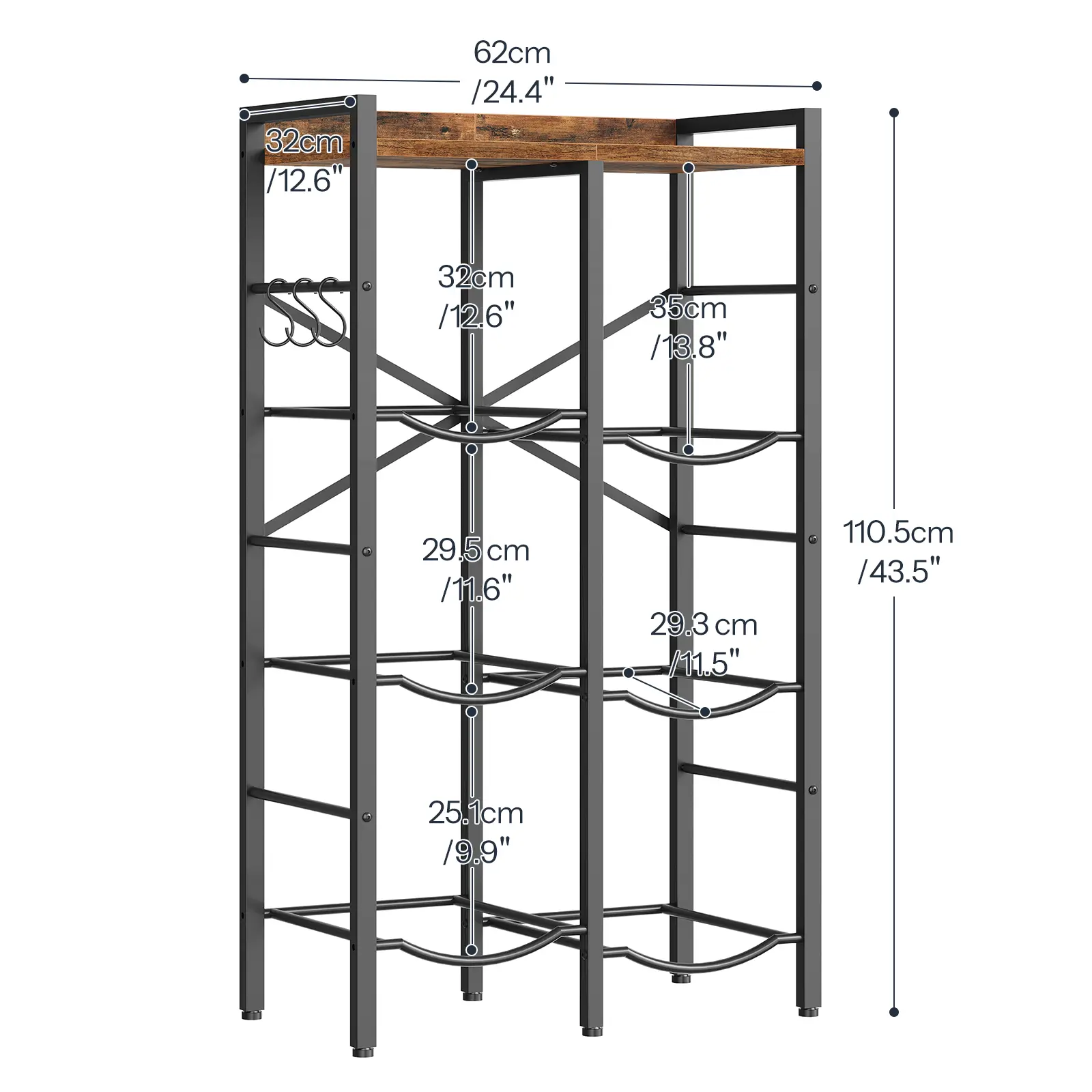 Six--Rustic Brown and Black