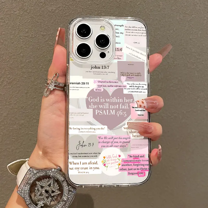 Trendy Magnetic Case for iPhone11/12/13/14/15/16/17/promax, Bible Verses Collage Ultra Slim, MagSafe Support, Shockproof | Playful & Fun Style