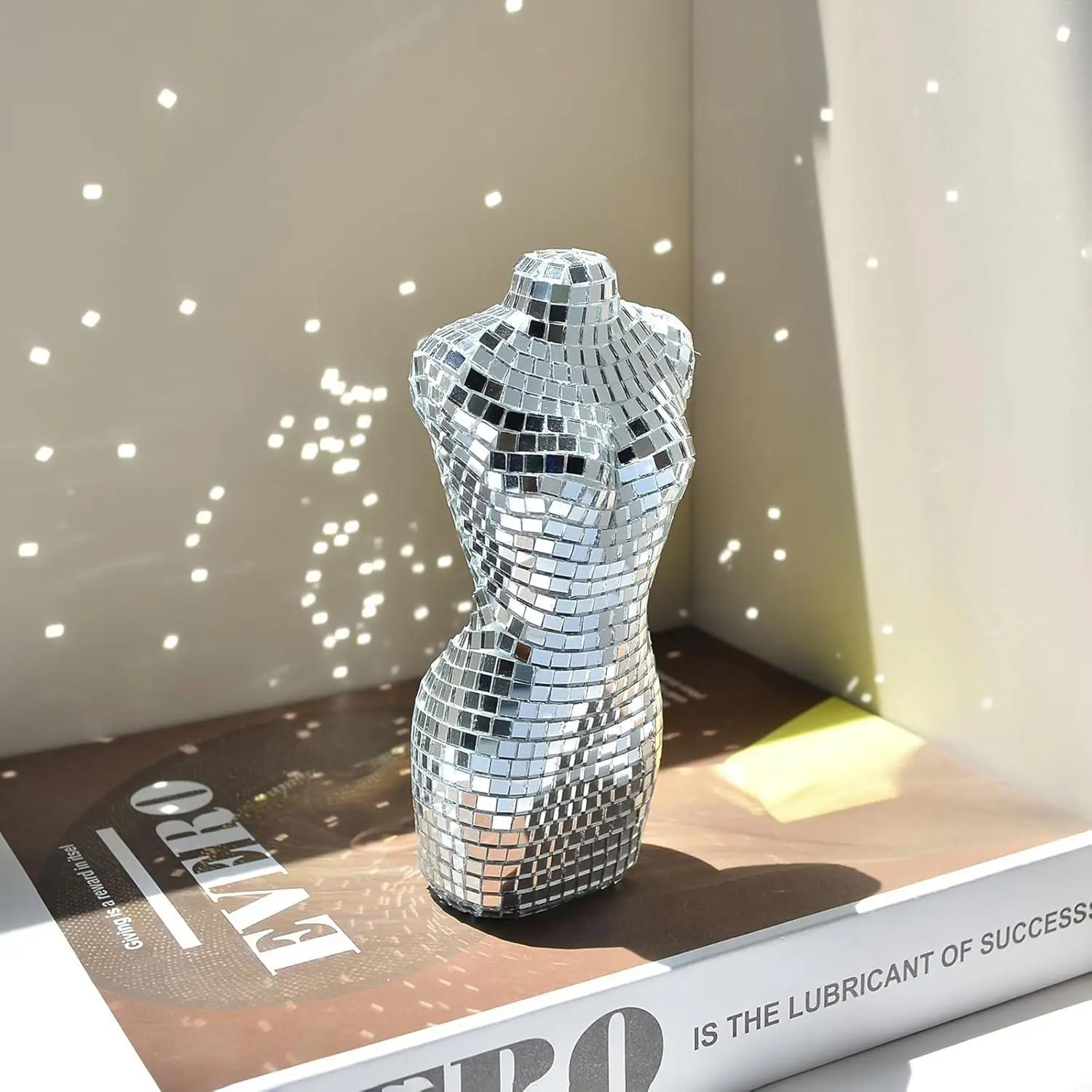 Disco Glass Mirror Mannequin Ornament, Mini Disco Glass Mirror Mannequin Ornament, Shiny Home Decor for Holiday Party, Dance and Wedding, Festive Decorations, Modern Elegant Decoration, Trendy Desktop Ornaments, Tabletop Decor