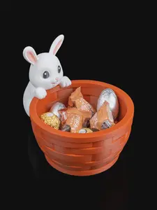 3D Printed Easter Bunny Candy Bowl, Cute Rabbit Basket Decor, Spring Home Gift, Easter Basket Filler for Kids, Small Tabletop Candy Dish