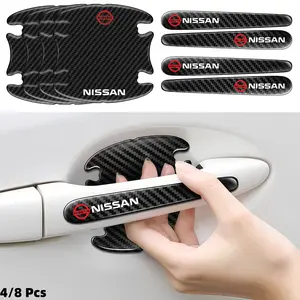 4/8 Pcs Car Door Handle Scratch Guard Stickers, Paint Protection Decals for Nissan Models, Automotive Accessories