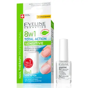 Eveline Cosmetics Total Action 8 In 1 Intensive Nail Treatment and Conditioner for Sensitive Nails Daily Nail Care Polish