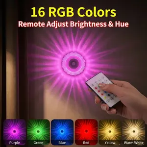 Smart Sensor Night Light, 16 RGB Colors, Magnetic No-Drill, USB/battery Powered, Adjustable Soft Light, Ideal for Home Use, Rechargeable Night Light, Home Decor Light