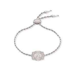 SpurWest Ultra Mini Belt Buckle Bracelet (Initial) - Silver