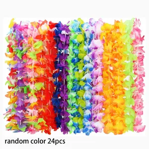 24 Piece Hawaiian Flower Garlands Set, Perfect for Summer Beach Pool Parties, Vibrant Colors, Ideal for Luau & Party Decorations