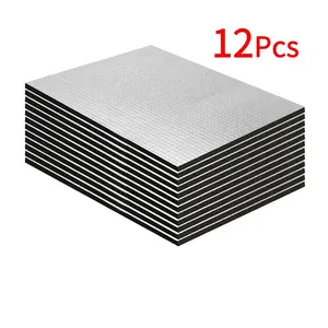 12pcs Car Soundproofing Mat Set, Adhesive Backed Insulation Pad for Car Doors Engine Bay Roof, Automotive Noise Reduction Material, Car Accessories