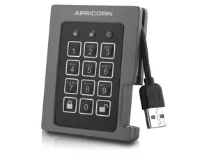 Apricorn Aegis Padlock ASSD-3PL256-1TBF 1 TB Solid State Drive - 2.5" Internal - Black - TAA Compliant - USB 3.1 - 300 MB/s Maximum Read Transfer Rate - 256-bit Encryption Standard