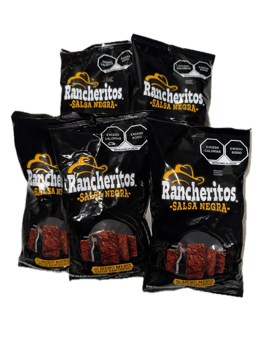 Rancheritos Salsa Negra Mexican Corn Chips Snack 50g (5 Pack) – Worcestershire Sauce Flavor
