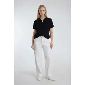 Forever 21 WGA CROCHET SHORT SLEEVE COLLARED SWEATER