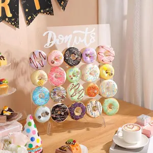 1pc Acrylic Donut Doughnut Display Stand, Acrylic Material Reusable Dessert Rack for Wedding & Birthday Parties, Dessert Tables, Perfect for Spring & Summer Celebrations, Decoration