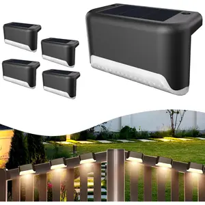 4-Pack Solar Step Lights - Motion-Sensing LED for Stairs & Railings | Waterproof Garden & Pool Atmosphere Lighting for Outdoor Decks & Pathways
