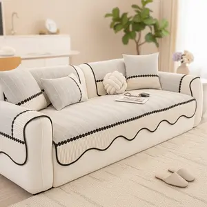 Chenille Sofa Cover, Non-Slip Couch Protector, Pet-Friendly Scratch-Resistant, All-Season, Fits 1–4 Seater & Sectional L-Shaped