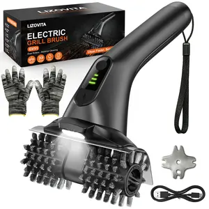 Dual Roller Electric Grill Brush, Cordless & Rechargeable BBQ Grill Cleaner with 22.5kg High Torque, Stainless Steel Bristles, 2-Speed Deep Cleaning Power for Outdoor Grills, IPX5 Waterproof