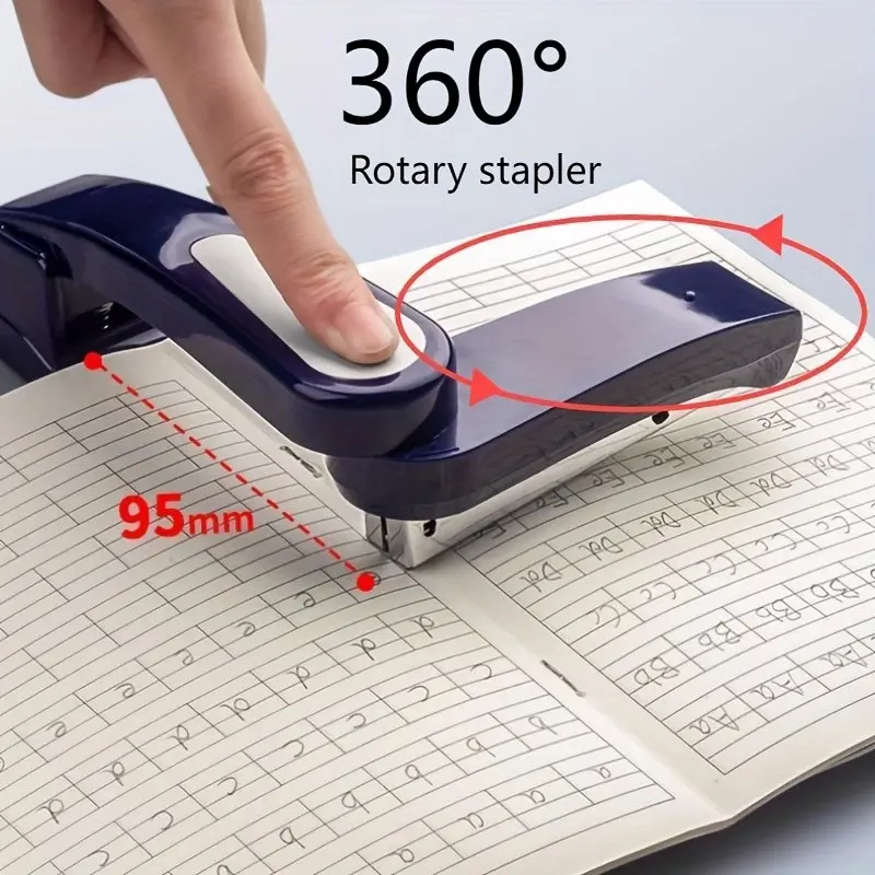 1pc 360 Rotatable Duty Stapler, Center Stapler, Multifunctional Binding Machine, Efficient Document Organizer Tool, Ideal for Office & Home Use, School Paper Staplers Office Bookbinding Supplies, Office Accessories