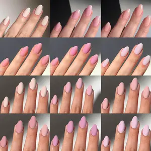 288pcs Short Oval Nail Set, Mixed Colors, Press-On Nails, Y2K Style, Acrylic Nails, Suitable for Women and Girls, Daily Wear, Nails Press Ons