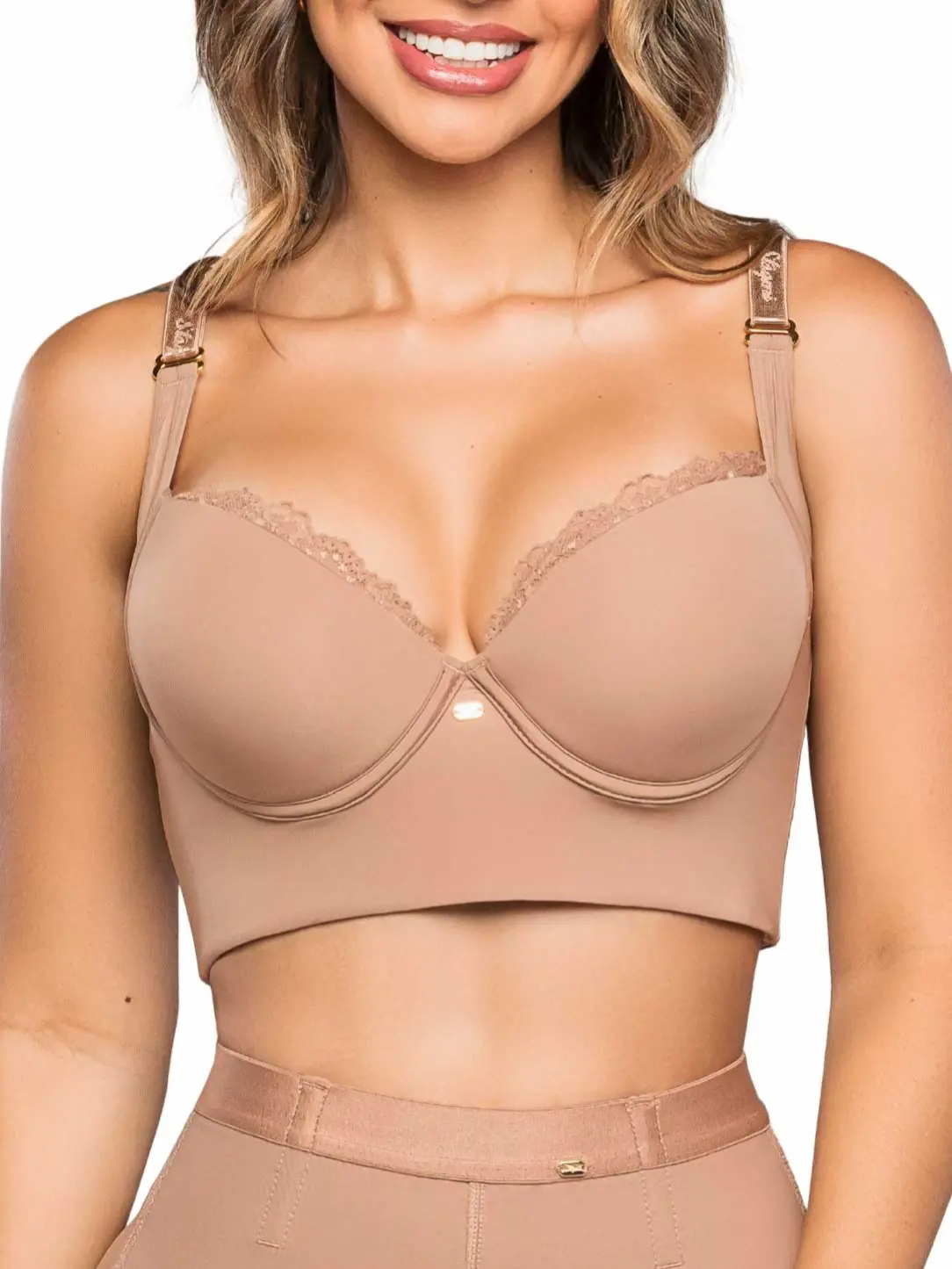 Stagmi SMI03050 High Back Support Bra - Adjustable Straps, Vitamin E Fabric, Lightweight, Gapless, Invisibles, Flexible, Form-Fitting Everyday Bras, Casual, Comfortable, Basic, Breathable, Smooth, Tops, Hand Wash, Elastane