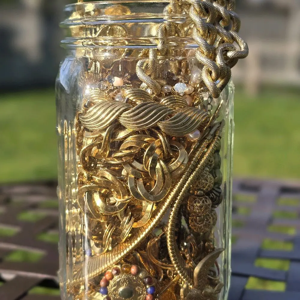 Mystery Jewelry Jar- Gold Tones